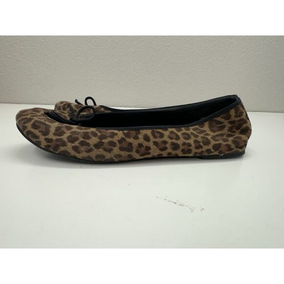 Predictions Womens Shoes Size 9 Brown Animal Print Flats with Bow - Picture 9 of 13